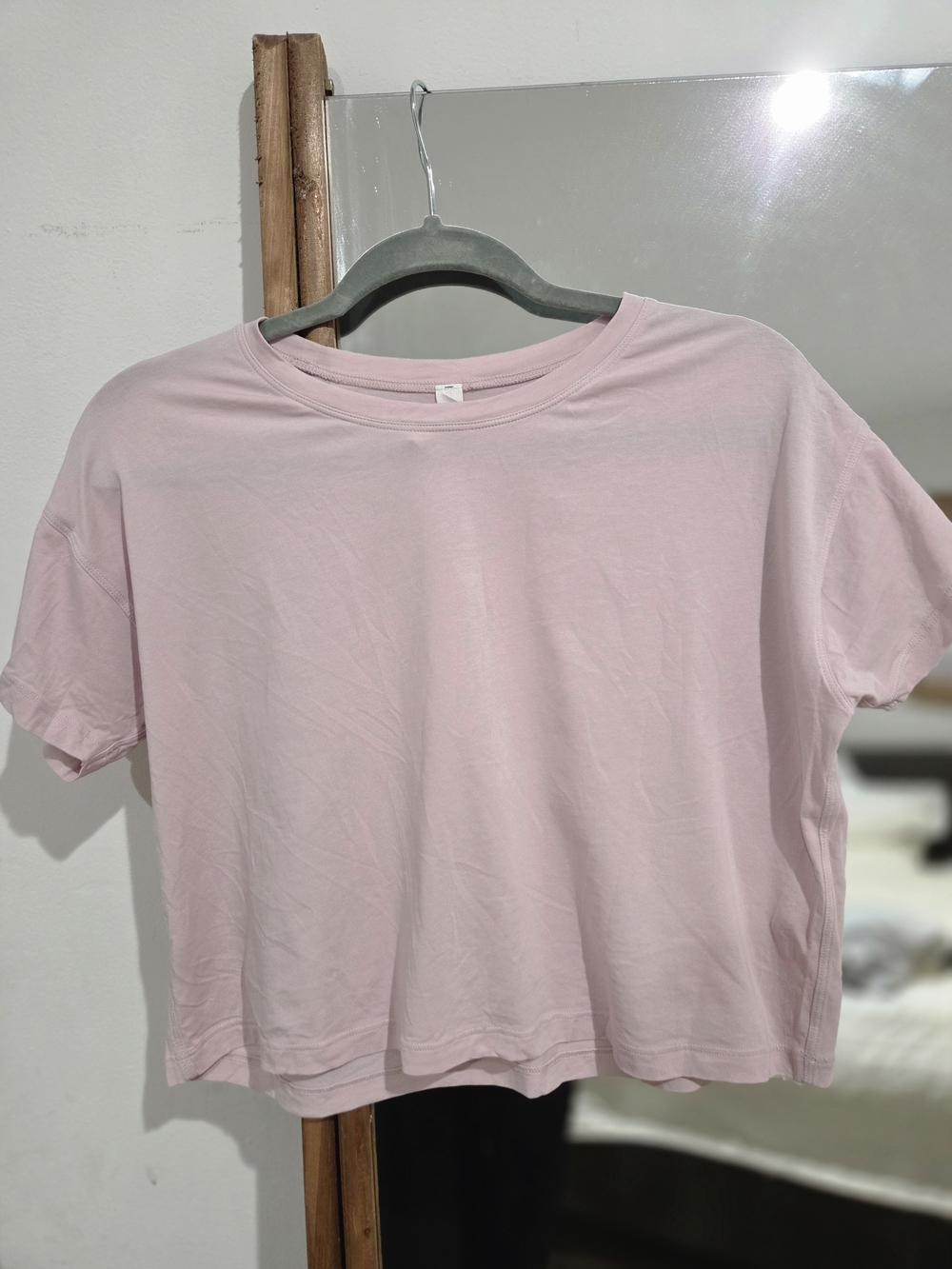 Lululemon Light Pink Boxy Crop Tee